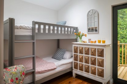 The bunk bedroom at Bracken Barn, Devon