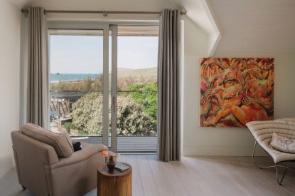 A seating area at Ocean View, Cornwall