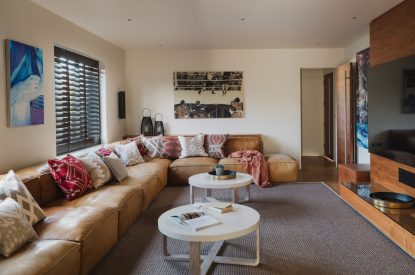 The cinema room at Ocean View, Cornwall