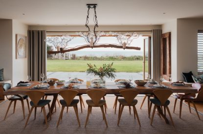 The dining table at Ocean View, Cornwall