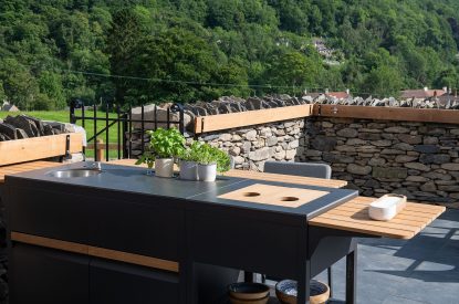 The outdoor kitchen at Swn y Nant, Wrexham