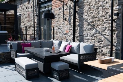 Outdoor seating at Swn y Nant, Wrexham