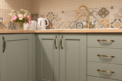 The kitchen at Sandford Snug, Norfolk Coast