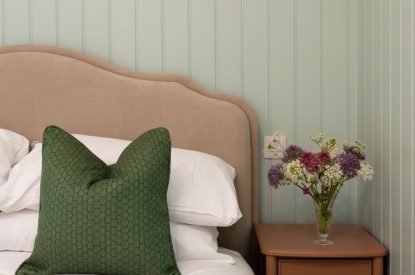 The king size bedroom at Sandford Snug, Norfolk Coast