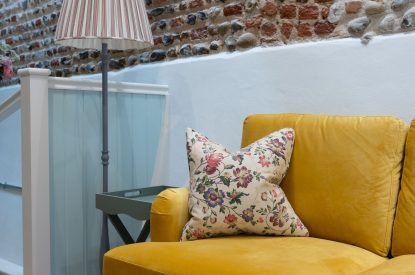 The living room at Sandford Snug, Norfolk Coast