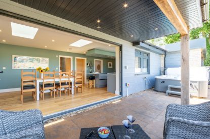 The decking at Shepherd's Lodge, Somerset