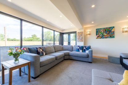 The sitting room at Shepherd's Lodge, Somerset