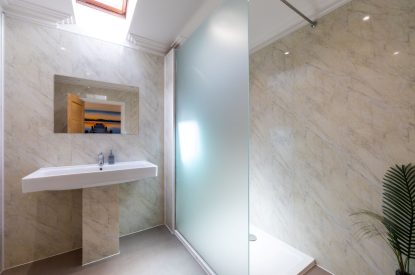 A shower room at Shepherd's Estate, Somerset