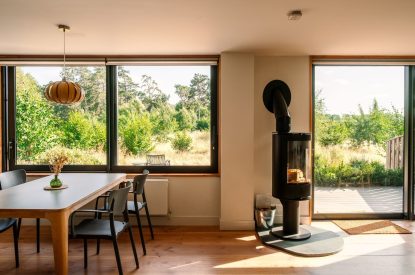 The open plan living space at Brackenfell Lodge, Herefordshire