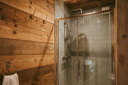 The shower at Fennel Pyggy, Hampshire