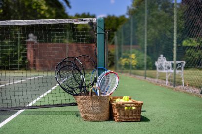 The tennis court at Merry Manor, Essex