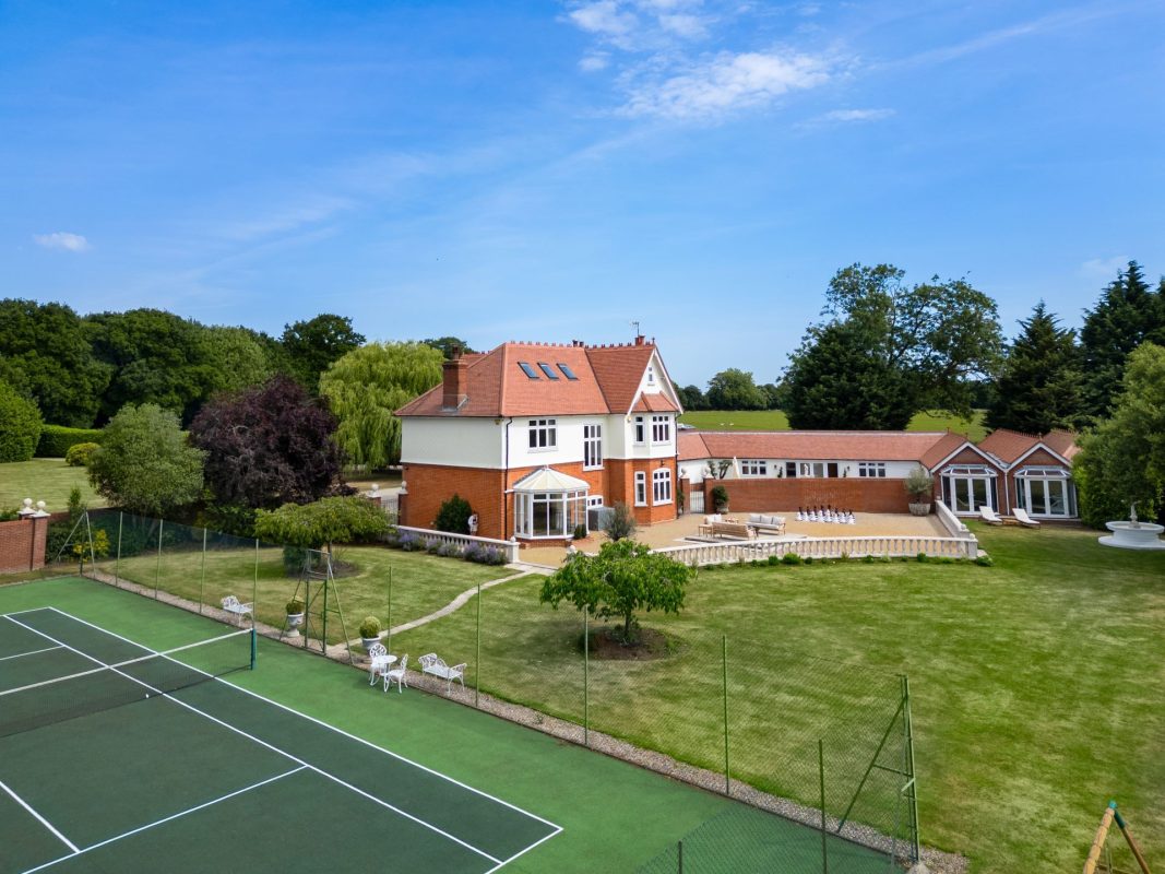 View from the tennis court at Merry Manor, Essex