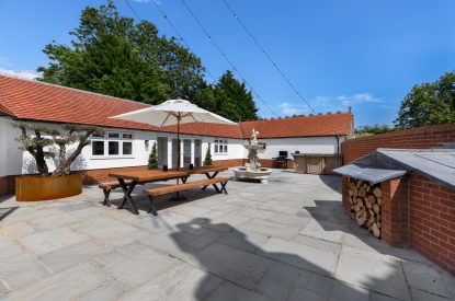 The outdoor seating area at Merry Manor, Essex