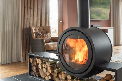 The log burner at Kingfisher Forge, Shropshire