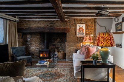 The sitting room at The Old Post Office, Cotswolds