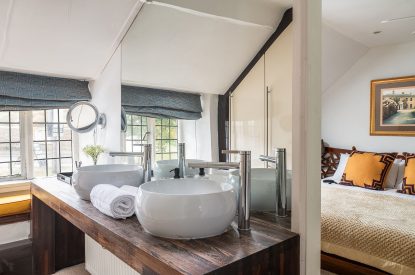 The en-suite bathroom at The Old Post Office, Cotswolds