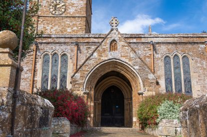 The village church at The Old Post Office, Cotswolds
