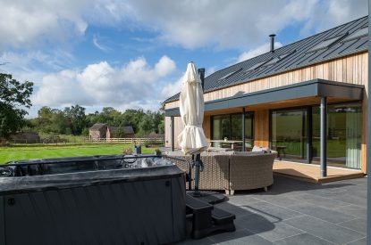 The hot tub at Kingfisher Forge, Shropshire