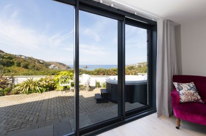 A double bedroom at Tamarind Tide, Cornwall