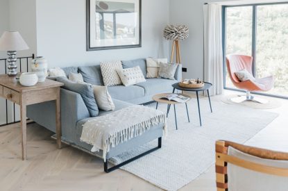 The living room at Tamarind Tide, Cornwall