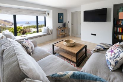 The living room at Tamarind Tide, Cornwall