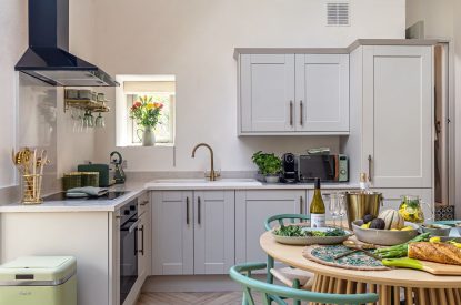 The kitchen at The Enchanted Cottage, Cornwall