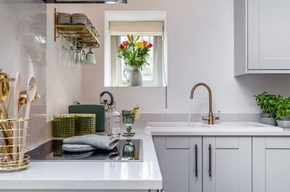 The kitchen at The Enchanted Cottage, Cornwall