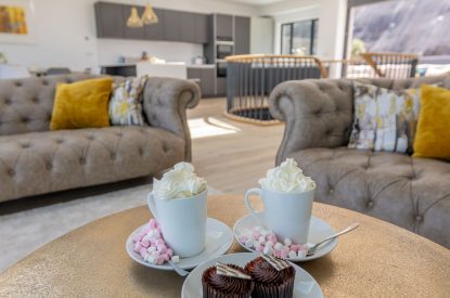 The open plan living space at Aurora Skies, Cornwall