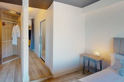 A king size bedroom at The Tide House, Cornwall