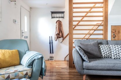 The living space at Wavecrest, Cornwall