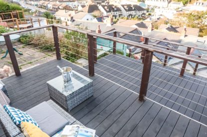 Outdoor seating area at Wavecrest, Cornwall