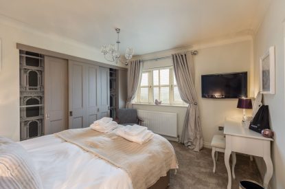 A king sized bedroom at Esk View, Whitby