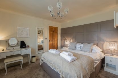 A king sized bedroom at Esk View, Whitby