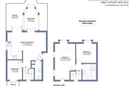 The floorplan of Azure Escape, Cornwall