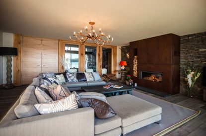 A seating area at Lake View Lodge, Lake District