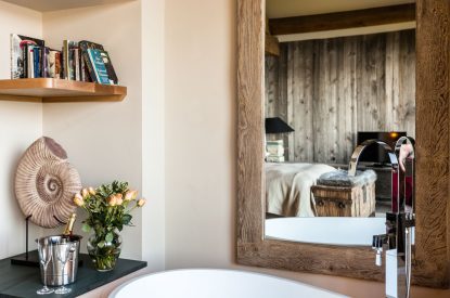 A king sized bedroom at Lake View Lodge, Lake District