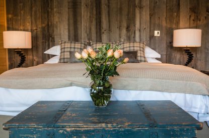 A king sized bedroom at Lake View Lodge, Lake District