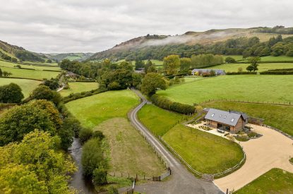 Aerial view of Hay Barn, Powys