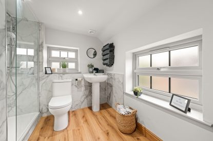 A bathroom at Forge Cottage, Staffordshire