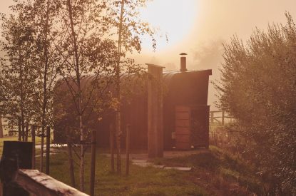 The sauna at Mill House, Powys