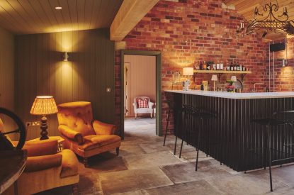 The bar at Mill House, Powys