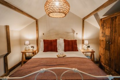 A king size bedroom at Fox Hallow, Cheshire