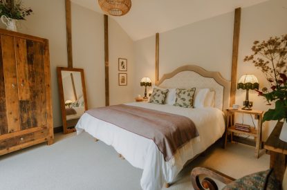 A king size bedroom at Fox Hallow, Cheshire