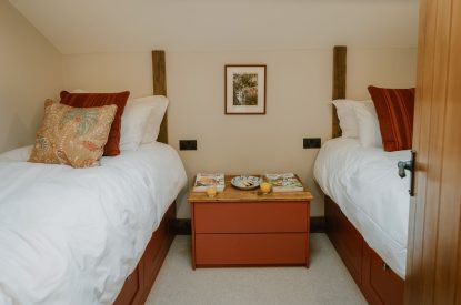 A twin bedroom at Fox Hallow, Cheshire