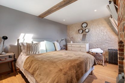 A king-size bedroom at Reeves Cottage. Essex
