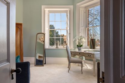 A bedroom at Darcy Hall, Essex 