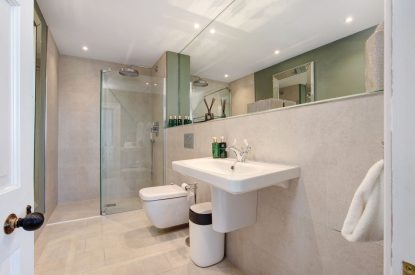 A shower room at Darcy Hall, Essex