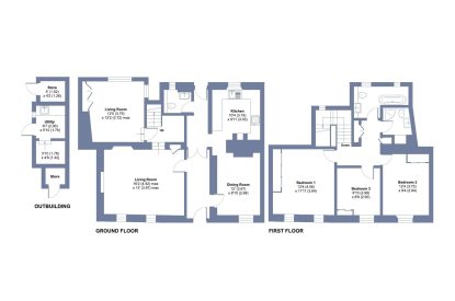 The floorplan at Mariner's Cottage, Cornwall
