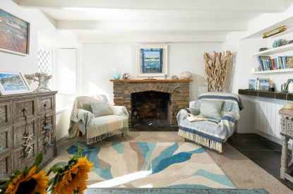 The living room at Mariner's Cottage, Cornwall