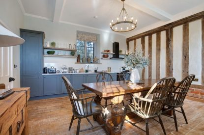 The dining kitchen at The Priory Gatehouses, Essex